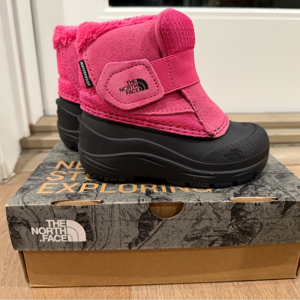 The North Face Pink and Black Winter Boots